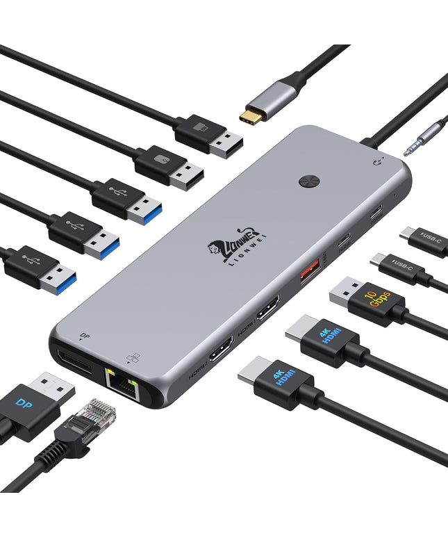 13 in 1 USB C Docking Station - Dual Monitor