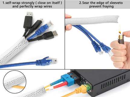 White Cable Management Organizer Kit