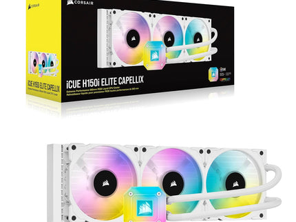 Corsair iCUE H150i Elite Capellix Liquid CPU Cooler - White
