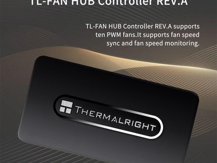 Thermalright Fan Hub Controller Rev.A – 10-Port 4-Pin 12V, SATA Powered, Magnetic + Paste, Supports 10 Fan Groups