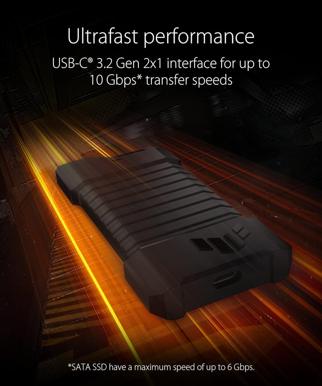 ASUS TUF Gaming A1 External M.2 NVMe SATA PCIe SSD Enclosure - USB-C