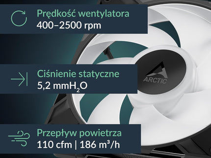 ARCTIC P14 Pro A-RGB 140mm PWM Fan – 400–2500 RPM, 5V Digital RGB, Fluid Dynamic Bearing – Black