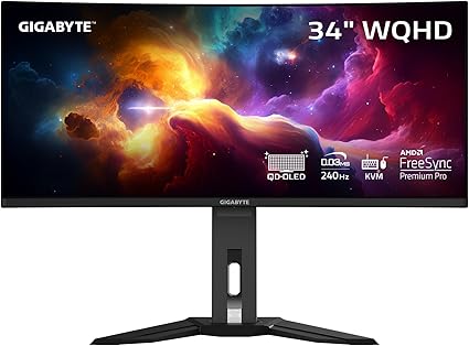 GIGABYTE MO34WQC2 34" QD-OLED Curved Gaming Monitor