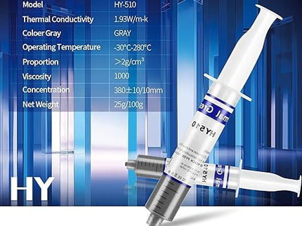 HY510-50 g (25 g × 2) – Non-Conductive Silicone Thermal Paste for CPU