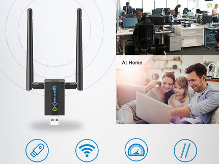 Wireless USB WiFi Adapter for PC: 1300Mbps 5G/2.4G