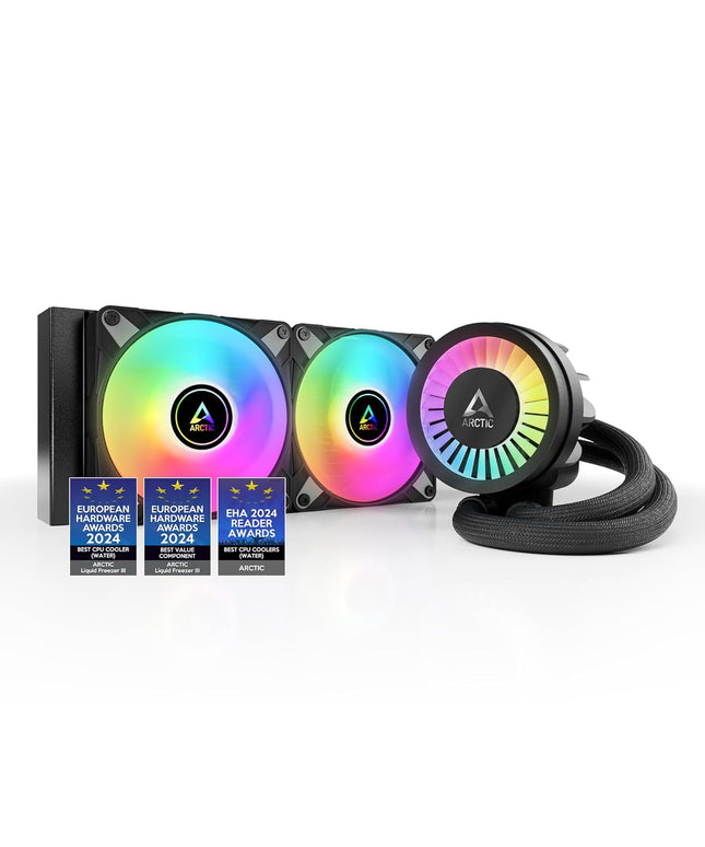 ARCTIC Liquid Freezer III 240 A-RGB AIO CPU Liquid Cooler – PWM Pump, 200–2000 RPM Fans, AM4/AM5 & LGA1851/1700 – Black