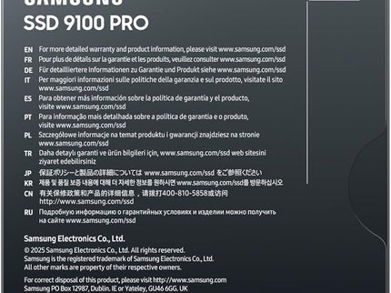 Samsung SSD 9100 PRO 2TB, PCIe