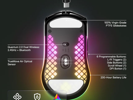 SteelSeries Aerox 3 Wireless RGB Gaming Mouse – 18K DPI
