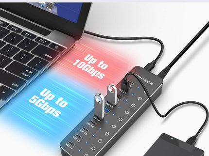 RSHTECH 10 Ports Powered USB 3.2/USB