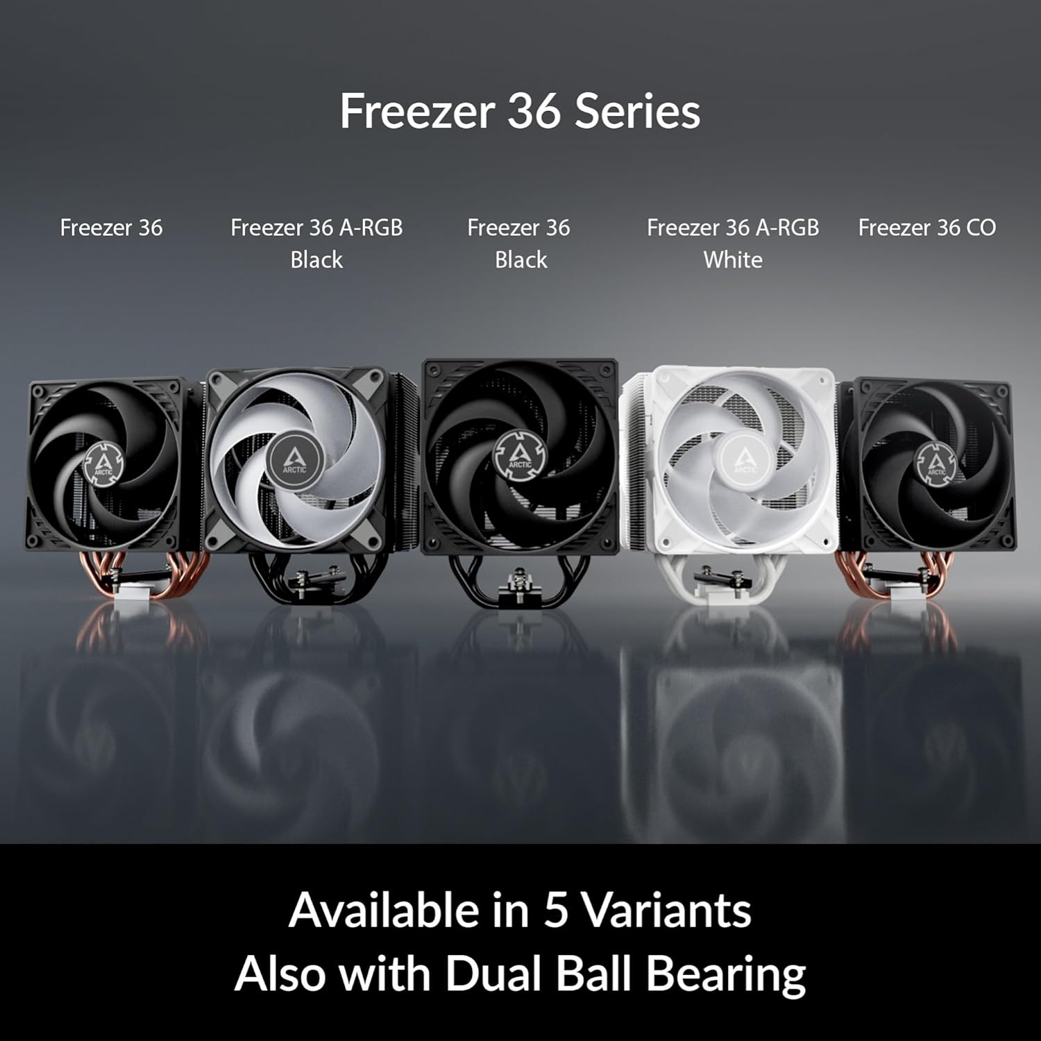 ARCTIC Freezer 36 A-RGB CPU Cooler – Single Tower, Push-Pull 120mm P-Fans, 4 Heat Pipes, ARGB Lighting, 200–2000 RPM, MX-6 Thermal Paste