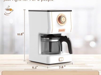 Amaste Retro Style Coffee Machine with 25 Oz Glass Coffee Pot