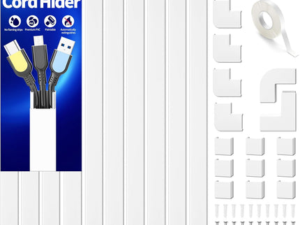 Delamu Cord Hider, 157in Wire Covers for Cords on Wall