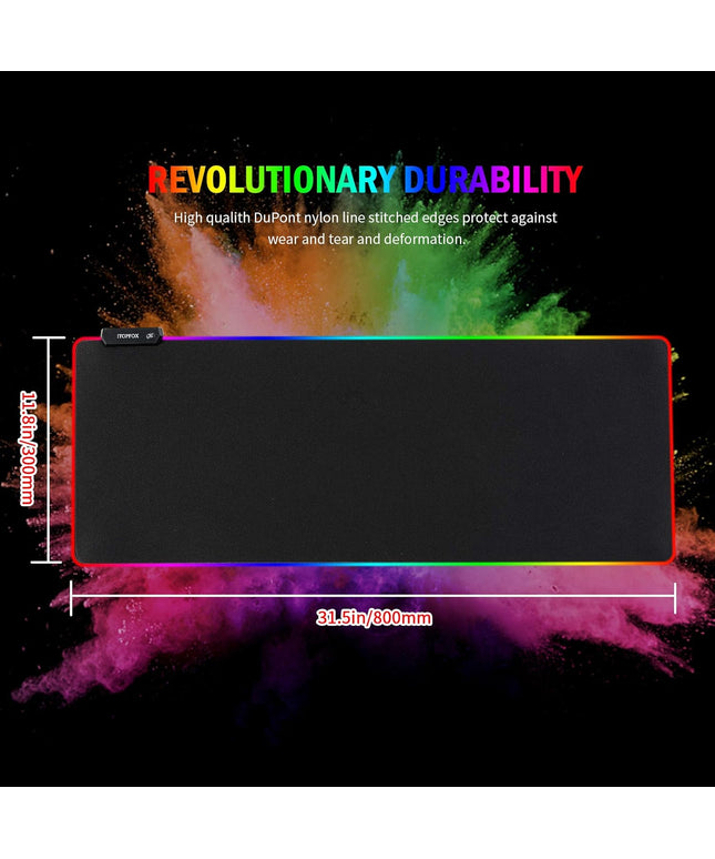 RGB Gaming Mouse Pad – Large Extended, 800×300×4 mm (31.5×11.8×0.16 in)