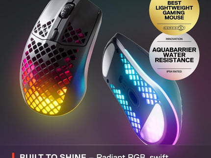 SteelSeries Aerox 3 Wireless RGB Gaming Mouse – 18K DPI