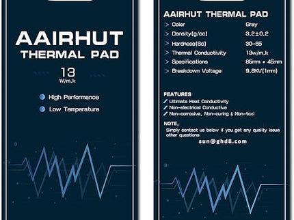 Aairhut Thermal Pad 85x45x1mm – 13 W/mK Silicone