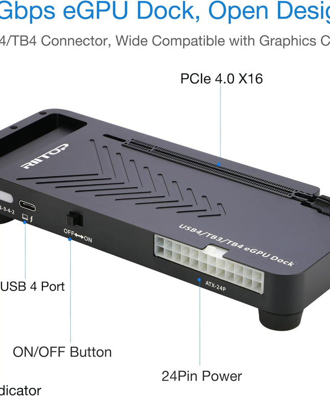 RIITOP 40Gpbs eGPU Enclosure USB4.0 Compatible
