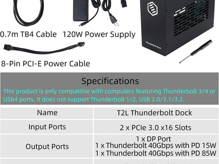 Thunderbolt 3/4 USB4 PCIe Expansion Chassis