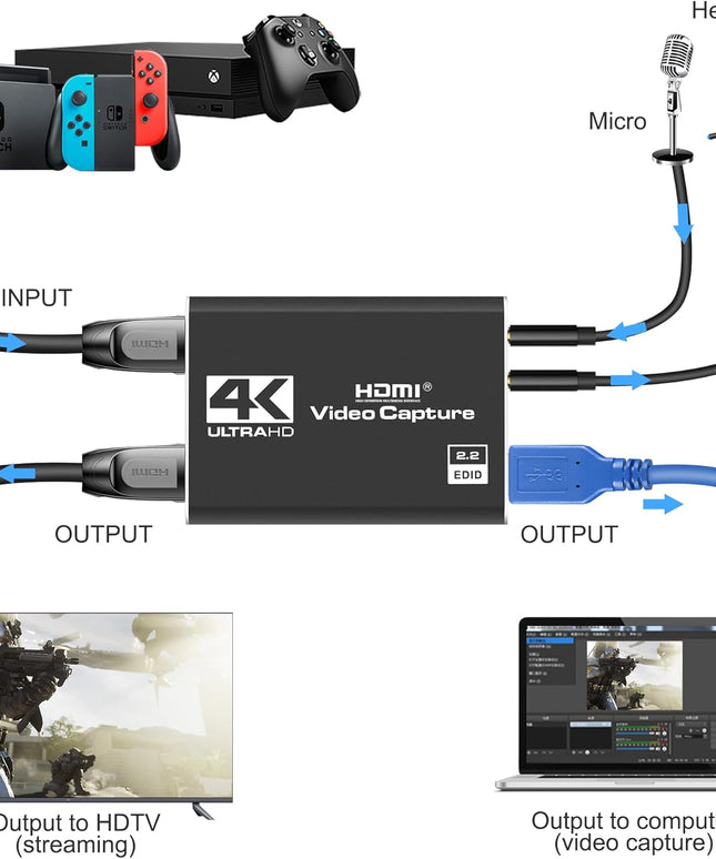 4K HDMI Capture Card for Streaming