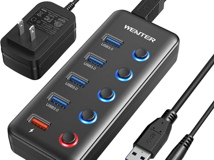 Powered USB Hub, Wenter 5 Ports USB 3.0 Hub