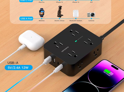 Power Strip Surge Protector, HANYCONY 5Ft Ultra Thin