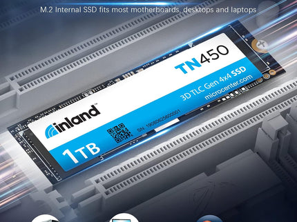 INLAND TN450 1TB NVMe M.2 PCIe Gen4x4 2280 Internal Solid State Drive SSD - Up to 5,000 MB/s, 3D NAND, Storage and Memory for Laptop & PC Desktop