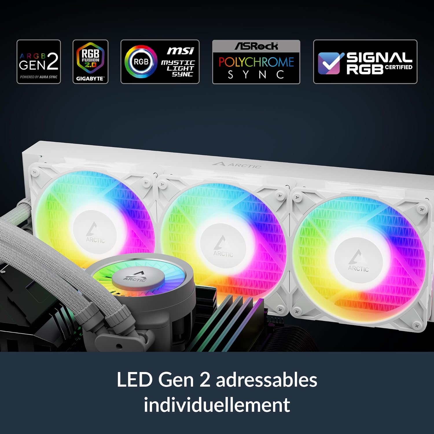 ARCTIC Liquid Freezer III Pro 360 A-RGB AIO CPU Liquid Cooler – 120mm Fans, 38mm Radiator, VRM Fan, AM5/AM4 & LGA1851/1700 – White