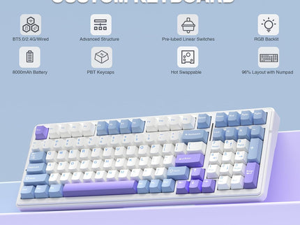 AULA F99 Wireless Mechanical KeAULA F99 Wireless Mechanical Keyboard