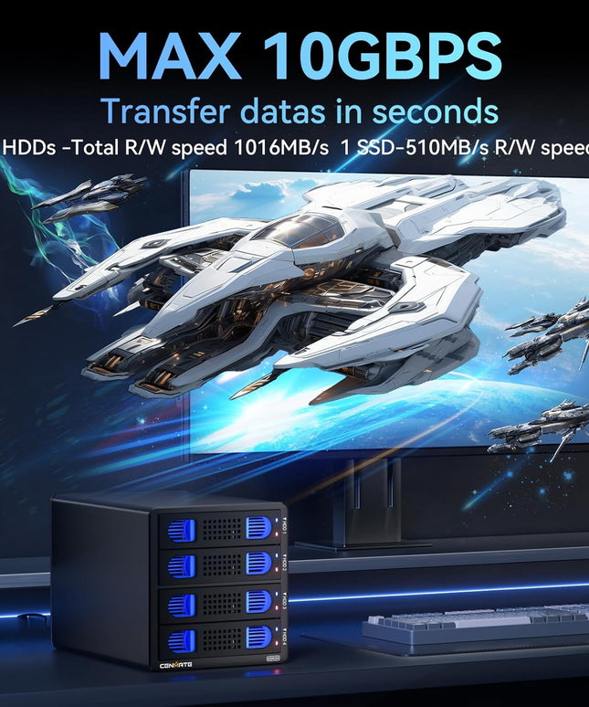 Aluminum 4 Bay 10Gbps Hard Drive