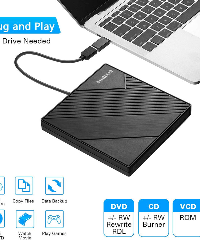 External DVD Drive USB 3.0 USB C