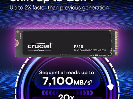 Crucial P310 1TB 2280 PCIe Gen4 3D NAND NVMe M.2 SSD