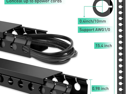 Cable Raceway Kit – 154" (10×15.4") Open Slot Wire Covers