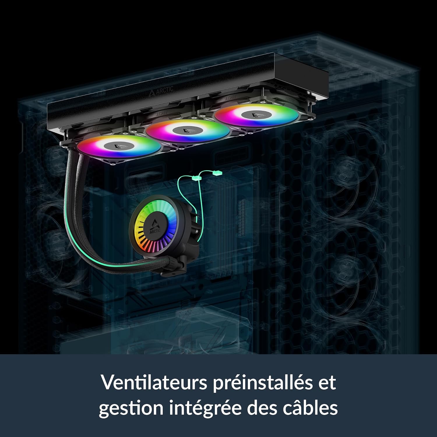 ARCTIC Liquid Freezer III Pro 360 A-RGB AIO CPU Liquid Cooler – 120mm Fans, 38mm Radiator, VRM Fan, AM5/AM4 & LGA1851/1700 – Black