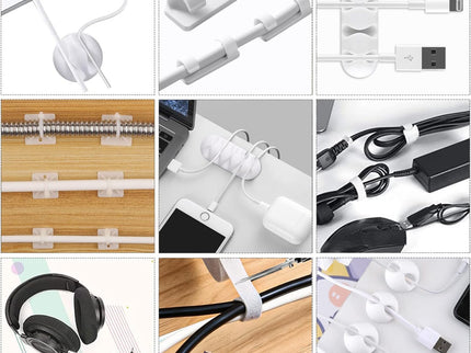 White Cable Management Organizer Kit