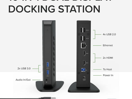 Plugable USB 3.0 and USB-C Universal Laptop Docking Station