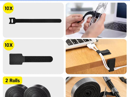 [313Pcs] Cable Management Kit, 67 Adhesive Cable Clips