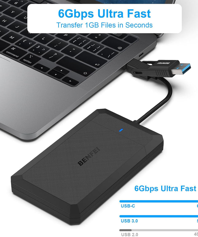 BENFEI 2.5 Inch SATA to USB Tool Free External Hard Drive Enclosure