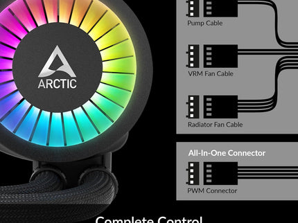 ARCTIC Liquid Freezer III 240 A-RGB AIO CPU Liquid Cooler – PWM Pump, 200–2000 RPM Fans, AM4/AM5 & LGA1851/1700 – Black