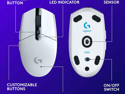 Logitech G305 LIGHTSPEED Wireless Gaming Mouse – 12K DPI HERO Sensor