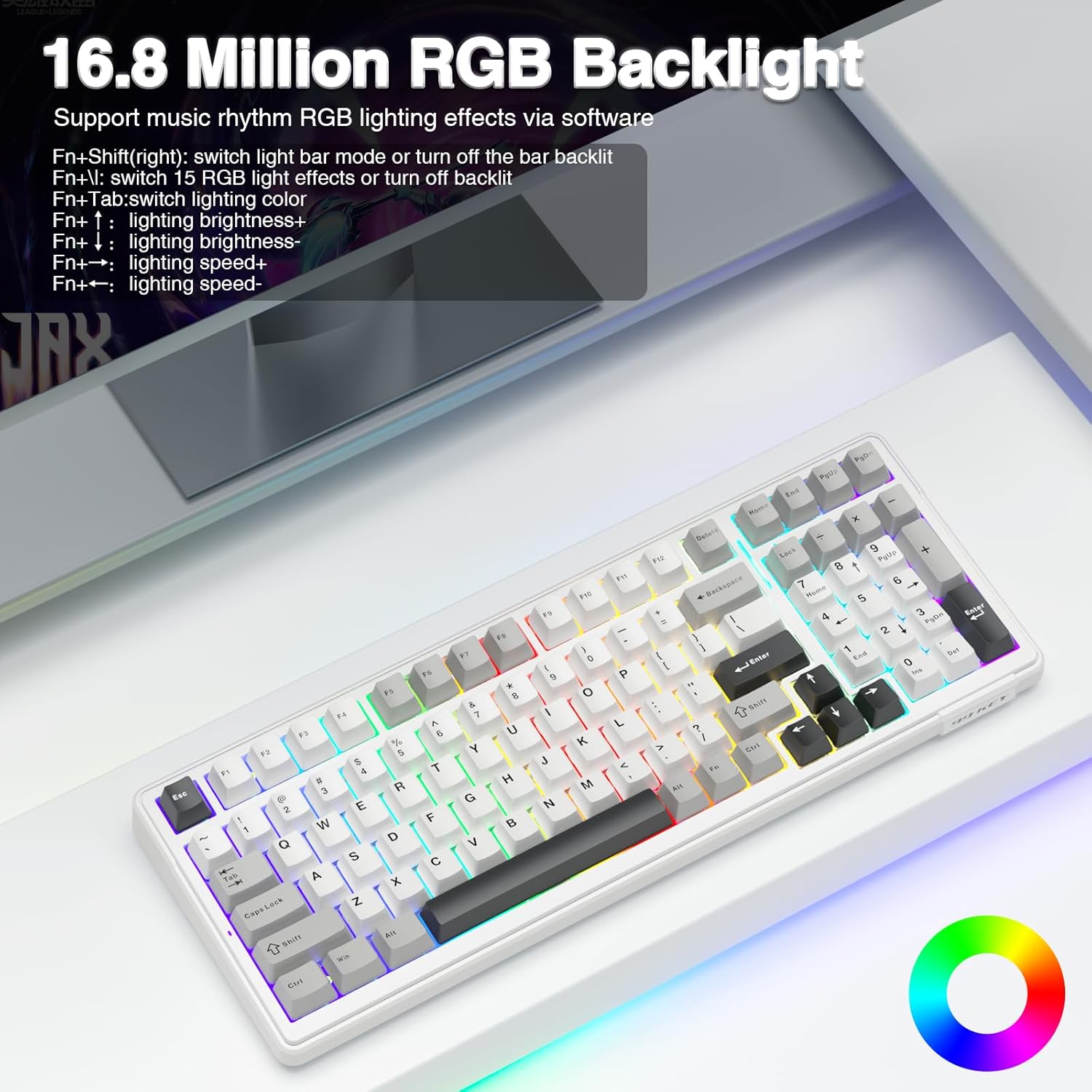 AULA F99 Wireless Mechanical Keyboard – Tri-Mode BT5.0/2.4GHz/USB-C, RGB