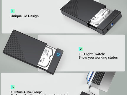 3.5 Hard Drive Enclosure, CLAVOOP USB 3.0 Internal Hard Drive Case