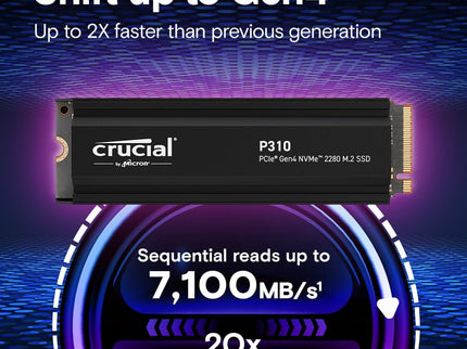 Crucial P310 1TB PCIe Gen4 2280 NVMe M.2 SSD