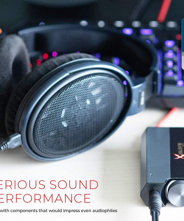 Sound BlasterX G6 Hi-Res 130dB 32bit/384kHz Gaming DAC, External USB Sound Card with Xamp Headphone Amp, Dolby Digital, 7.1 Virtual Surround Sound, Sidetone/Speaker Control for PS4, Xbox One