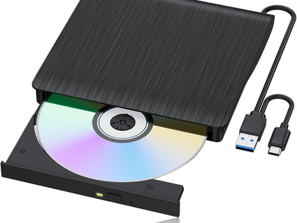 External CD/DVD Drive for Laptop, USB 3.0
