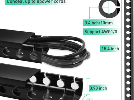 Cable Raceway Kit – 77" (5×15.4") Open Slot Wire Covers