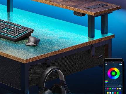 Rolanstar 47" Computer Desk with Power Outlets