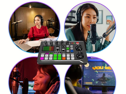 F998 Live Sound Card Audio Mixer