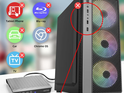 External DVD Drive, Portable USB 3.0