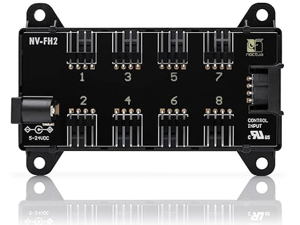 Noctua NV-FH2 8-Channel Fan Hub – 5V/12V/24V, up to 60W, optional 5.5mm barrel power (Black)