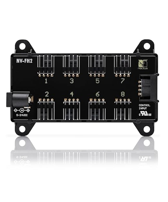 Noctua NV-FH2 8-Channel Fan Hub – 5V/12V/24V, up to 60W, optional 5.5mm barrel power (Black)