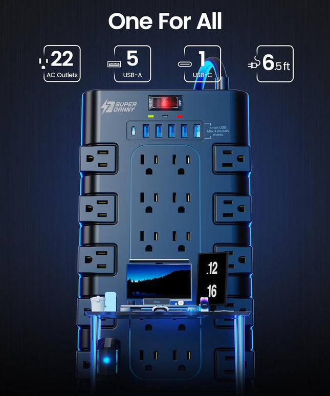 Power Strip, SUPERDANNY Surge Protector